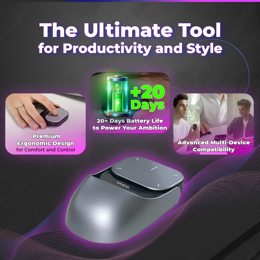 AirGlide Bluetooth Air Mouse | Draadloze Touchpad & Laser Pointer voor Naadloze Besturing